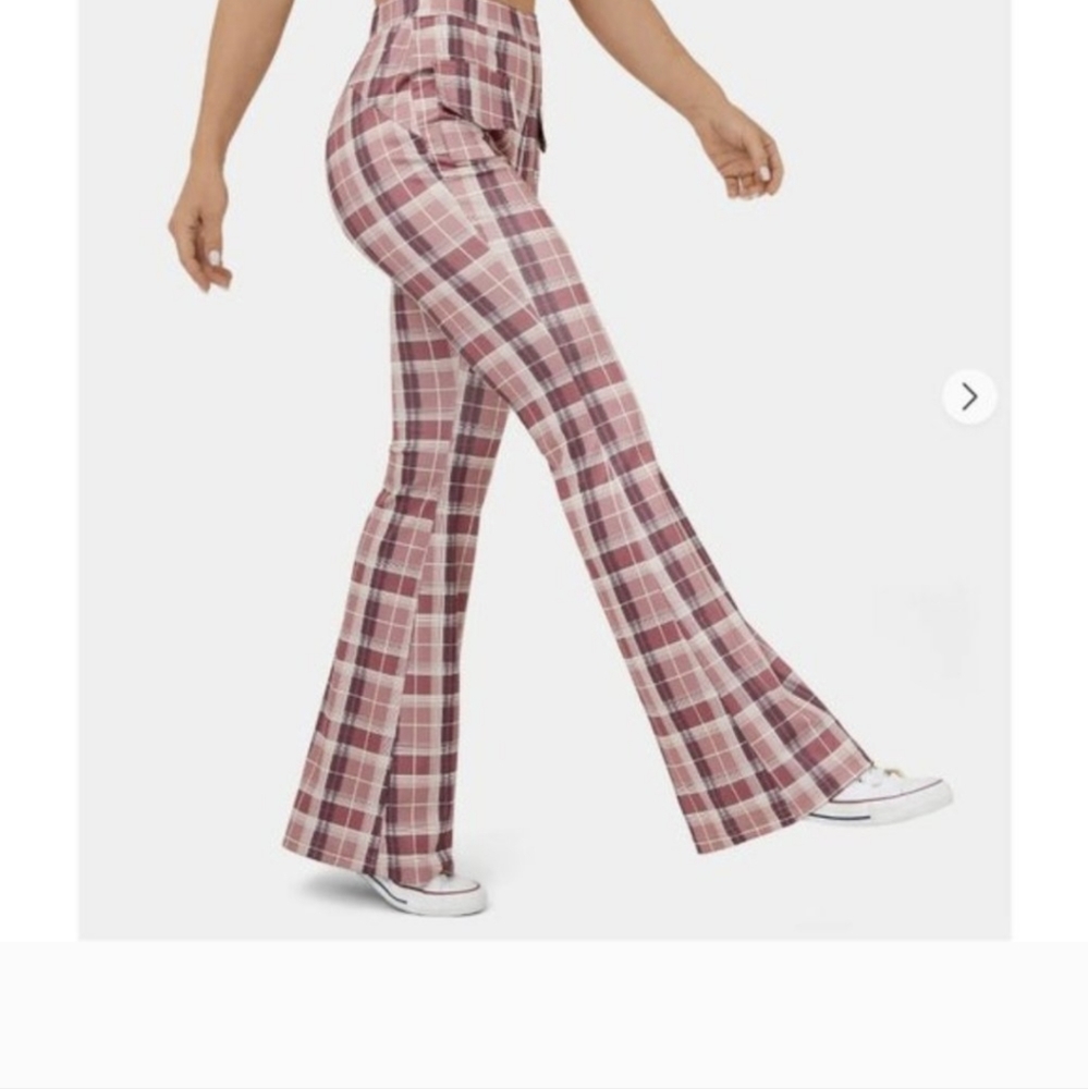 NWT: High Waisted Pocket Plaid Flare Casual Pants - Size XL (#5)
